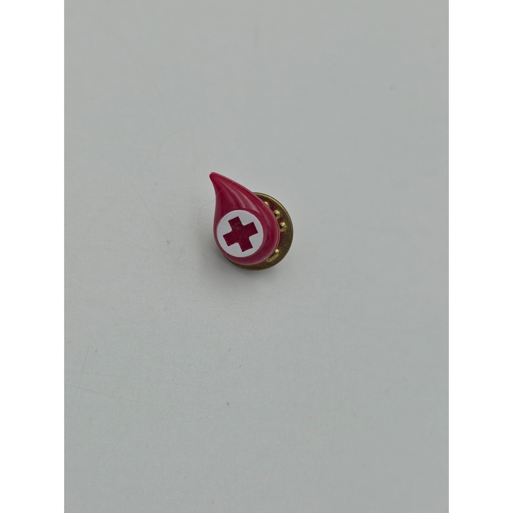Red Blood Drop Pin White Cross Medical Nursing Phlebotomy Donor Enamel Lapel Pin